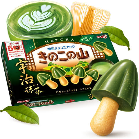 Meiji Kinoko No Yama Sabor Matcha Uji 64g