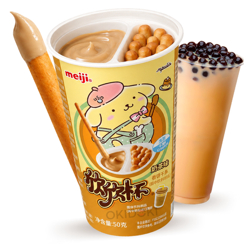 Meiji Pompompurin Biscuit Sticks con Crema de Té con Leche 50g
