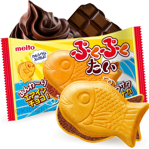Meito Puku Puku Tai Taiyaki Wafer Sabor Chocolate 16.5g