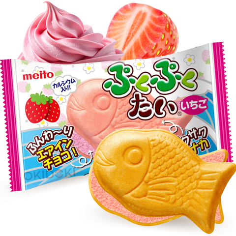Meito Puku Puku Tai Taiyaki Wafer Sabor Fresa 16.5g