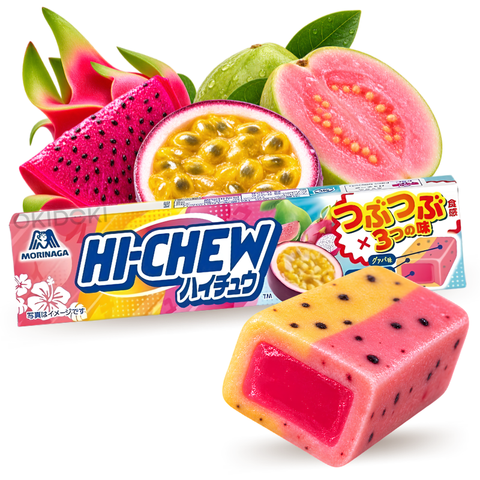 Morinaga Hi-Chew Caramelos com sabor a Frutas Tropicais e Pedaços de Fruta 55.2g