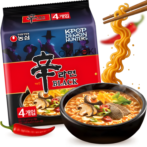 Nongshim Shin Ramyun Black (Edición K-Pop Demon Hunter) 134g x 4pks