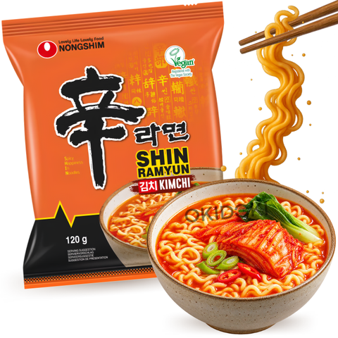 Nongshim Shin Ramyun Korean Noodles with Kimchi Soup (Halal, Vegan) 120g