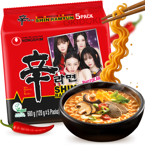 Nongshim Shin Ramyun Pittige Noedels (Veganistisch, Halal) 120 g x 5 stuks