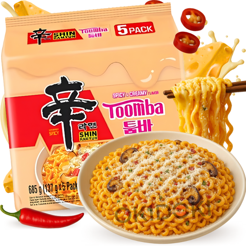 Nongshim Toomba Shin Ramyun Salteado Cremoso y Poco Picante (Halal) 137g x 5pks