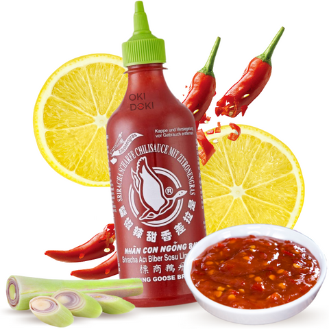 Flying Goose Sriracha con Hierba de Limón Lemongrass (Hala, Vegano, Sin Gluten) 455ml