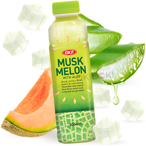 OKF Bebida de Aloe Vera sabor Melon (Halal, Sin Gluten) 500ml