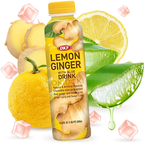 OKF Bebida de Limão e Gengibre com Aloé Vera (Halal) 500ml