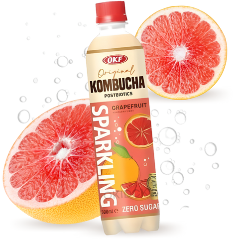 OKF Kombucha Espumosa Sabor Pomelo (Sin Azúcar) 500ml