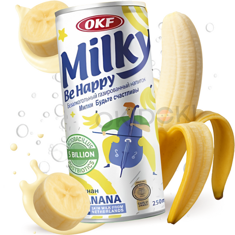 OKF Milky Be Happy Soda Coreana de Banana 250ml