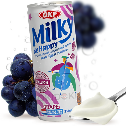 OKF Milky Be Happy sabor Uva (Halal) 250ml