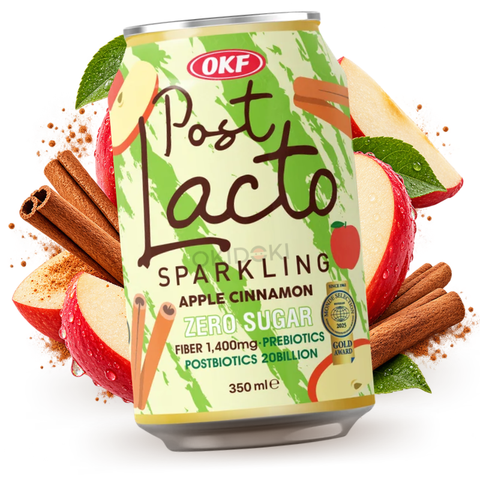 OKF PostLacto Apple and Cinnamon Flavored Carbonated Drink (Prebiotic, Sugar Free) 350ml