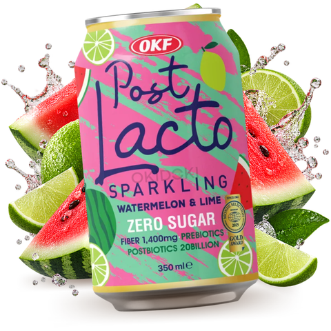 OKF PostLacto Watermelon and Lime Flavored Carbonated Drink (Prebiotic, Sugar Free) 350ml