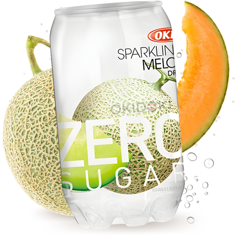 OKF Sparkling Melon Flavored Soft Drink (Sugar Free, Halal) 350ml