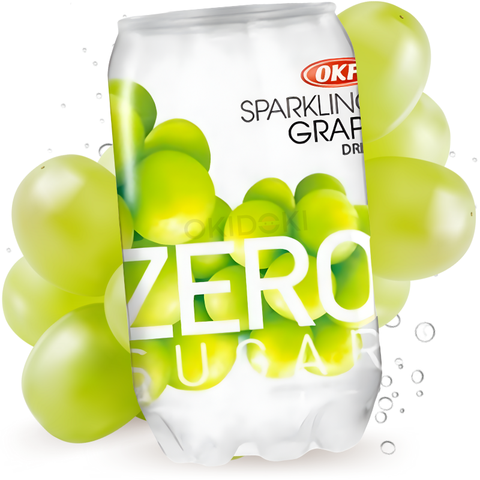 OKF Sparkling White Grape Flavored Drink (Sugar Free, Halal) 350ml