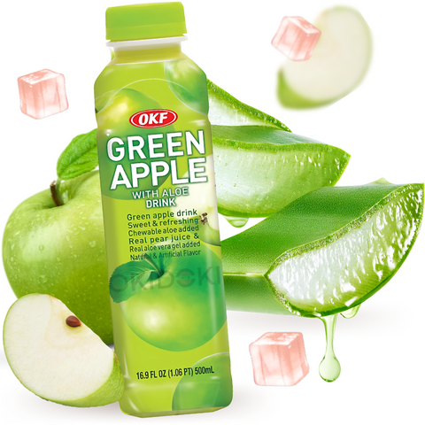 OKF Bebida de Manzana Verde con Aloe Vera (Halal) 500ml