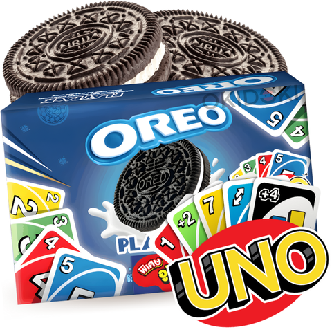 Oreo Recheado de Chocolate e Baunilha com Cartas Uno Playback (2x2x64,4g) 257,6g