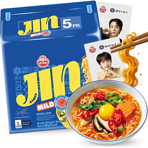 Ottogi Ramyun Jin Ramen Mild Mild Licht Pittig 120g X 5 stuks
