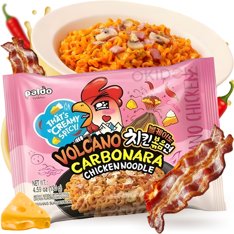Paldo Volcano Fideos Sabor Pollo Carbonara Picante 130g