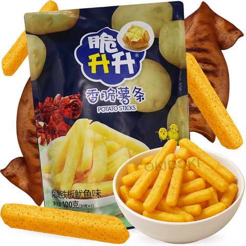 Palitos Crujientes de Patata Frita Sabor Calamar a La Plancha 100g