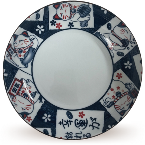 Ceramic Plate (Lucky Cat B) 17.2cm