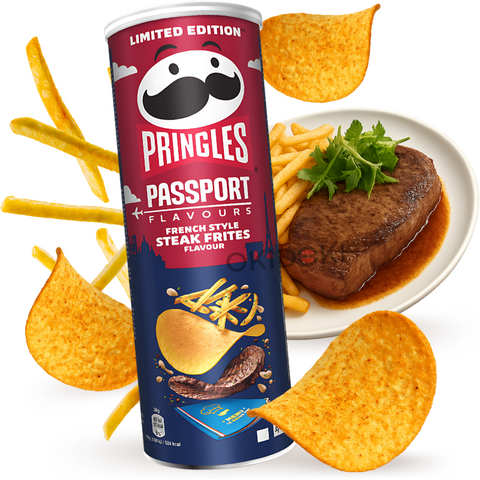 Pringles Passport Sabor Filete con Patatas Estilo Francés (Vegetariano) 165g