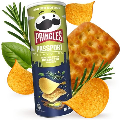 Pringles Passport Sabor Focaccia Estilo Italiano (Vegetariano) 165g