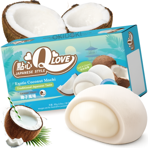 QLove Mini Mochi Premium Filled Exotic Coconut Flavor 80g