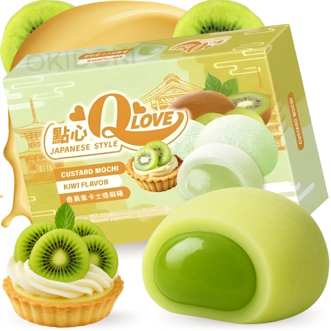 QLove Mochi Custard con Crema de Kiwi 168g
