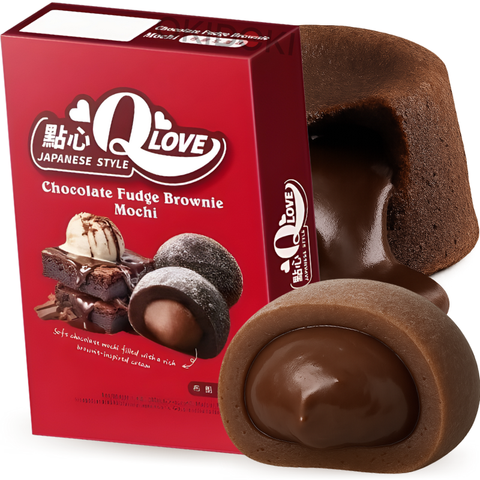 QLove Mochi Deluxe sabor Brownie de Chocolate Fudge 180g