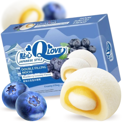 QLove Mochi Relleno Doble sabor Arándano Cremoso 180g