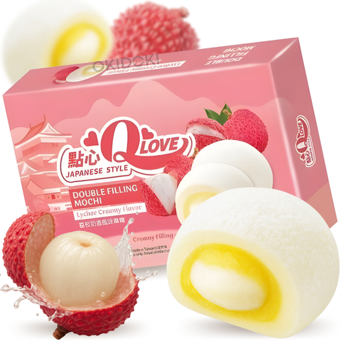 QLove Mochi Relleno Doble sabor Lichi Cremoso 180g