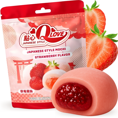 QLove Mochi Tradicional Sabor Fresa 120g