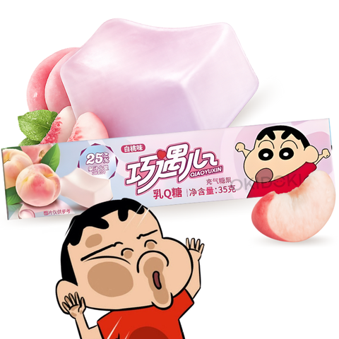 QYX Caramelo Masticable Sabor Melocotón Blanco (Shin Chan) 35g