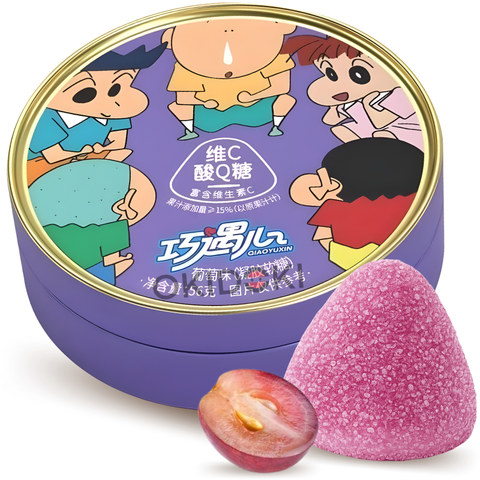 QYX Gominola Sour con Vitamina C Sabor Uva (Shin Chan) 35g