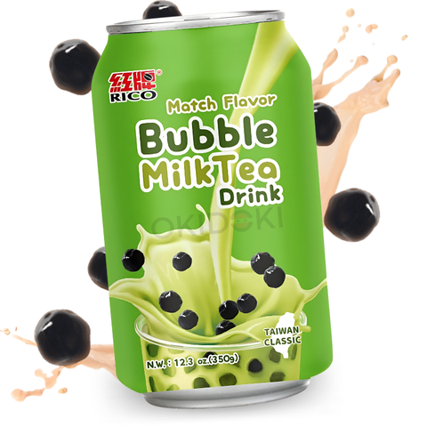 Rich Matcha Bubble Tea with Boba Tapioca Balls 350ml