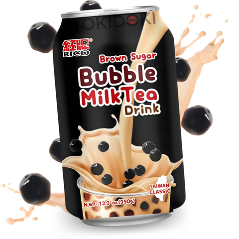 Rich Bubble Tea Brown Sugar Milk Tea with Boba Tapioca Balls 350ml