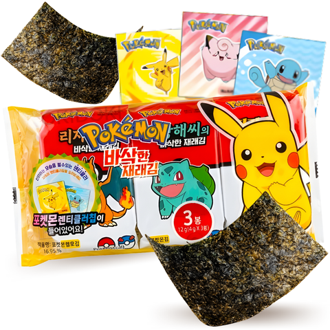 SGK Snack Alga Nori Pokémon con Tarjeta Lenticulares 3pks 12g