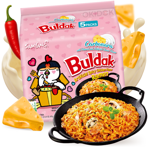 Samyang Buldak Ramen Hot Chicken Carbonara Picante (Halal) 130g X 5pks