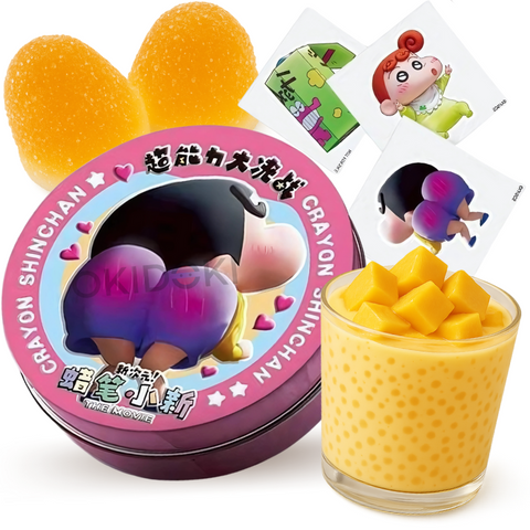 Shin Chan Caramelos de Mango Sago en Lata (Pegatina Incluido) 68g