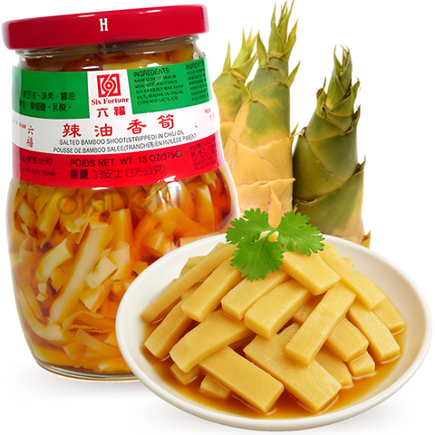 Six Fortune Bambú Marinado en Aceite de Chile 375g