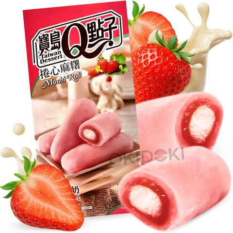Taiwan Q Mochi Roll Aardbeienmelk 150g