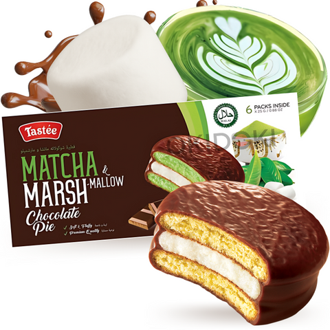 Tastee Choco Pie con Malvavisco Sabor Matcha (Halal) 150g