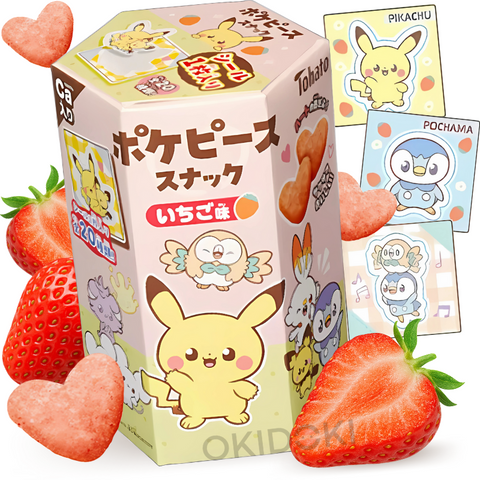 Tohato Galletas con Forma de Corazón sabor Fresa (Edición Peace Pokémon) 23g