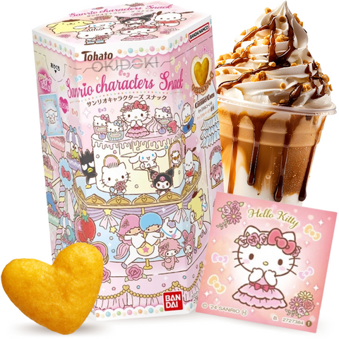 Tohato Sanrio Personagens Snack Sabor Caramelo Leite Chá com Adesivo 18g