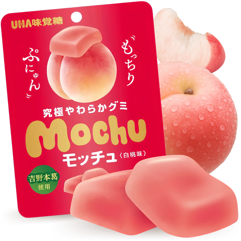 UHA Mochu Gominola Mochi Melty Sabor Melocotón 45g