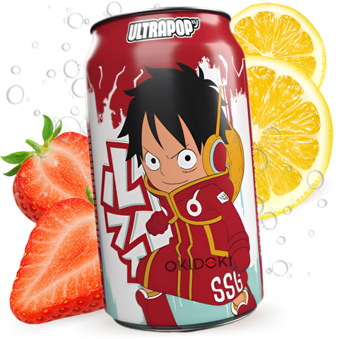 Ultrapop One Piece Soda Lemon and Strawberry Flavor (Luffy) 330ml