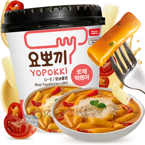Yopokki Cup Tteokbokki Sabor Rosé (Gochujang Cremoso) 120g