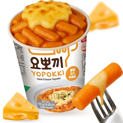 Yopokki Cup Tteokbokki con Queso (Halal) 120g
