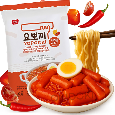 Yopokki Rabokki Ramen con Tteokbokki sabor Dulce y Picante (Bolsa) 260g